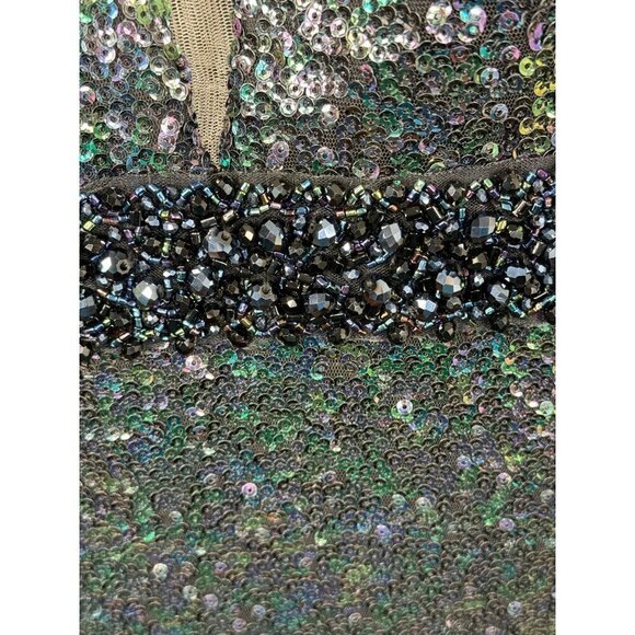 Mac Duggal 67246 Multi-Colored Sequin Beaded Waist Trumpet Gown Size 14W NWT - Picture 7 of 8